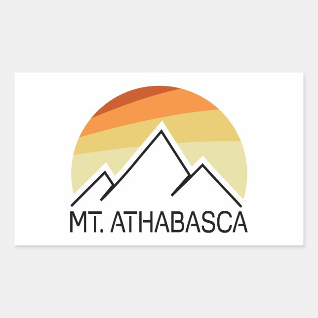 Sticker Rectangulaire Mont Athabasca Alberta Retro (Devant)