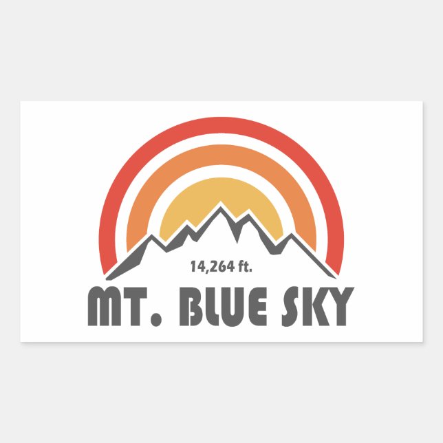 Sticker Rectangulaire Mont Blue Sky Colorado (Devant)