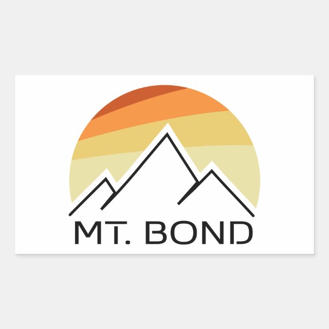 Sticker Rectangulaire Mont Bond New Hampshire Retro (Devant)