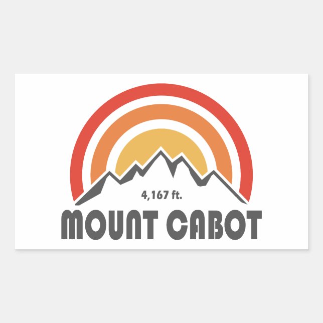 Sticker Rectangulaire Mont Cabot New Hampshire (Devant)