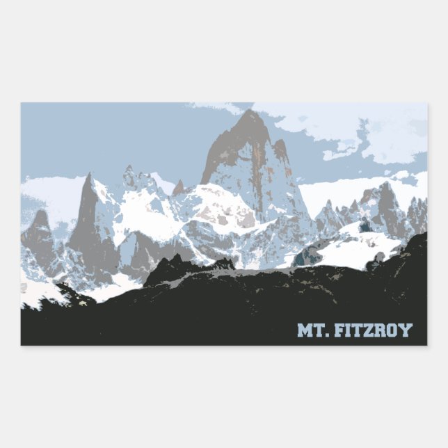 Sticker Rectangulaire Mont Fitzroy, Patagonie, Argentine (Devant)