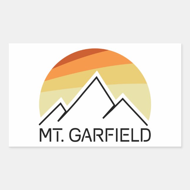 Sticker Rectangulaire Mont Garfield New Hampshire Retro (Devant)