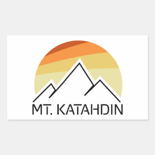 Sticker Rectangulaire Mont Katahdin Retro
