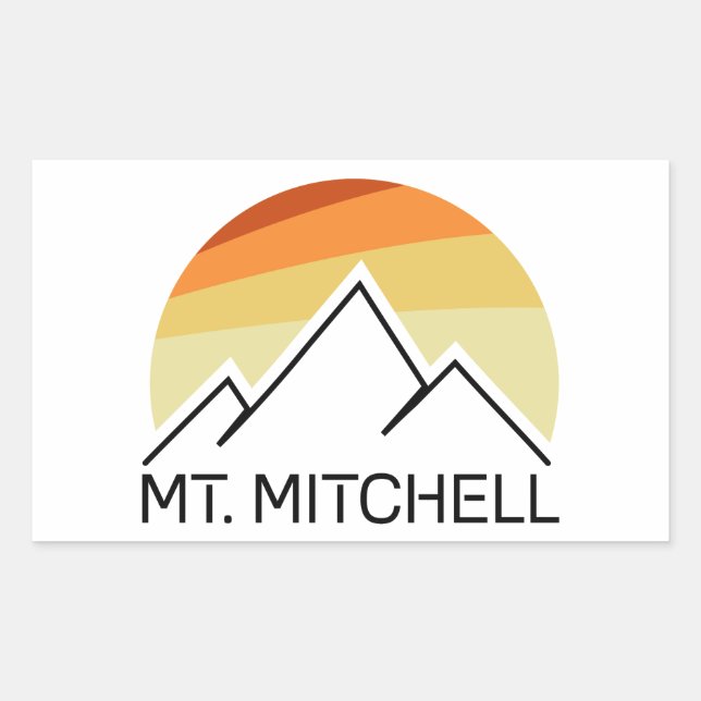 Sticker Rectangulaire Mont Mitchell Retro (Devant)