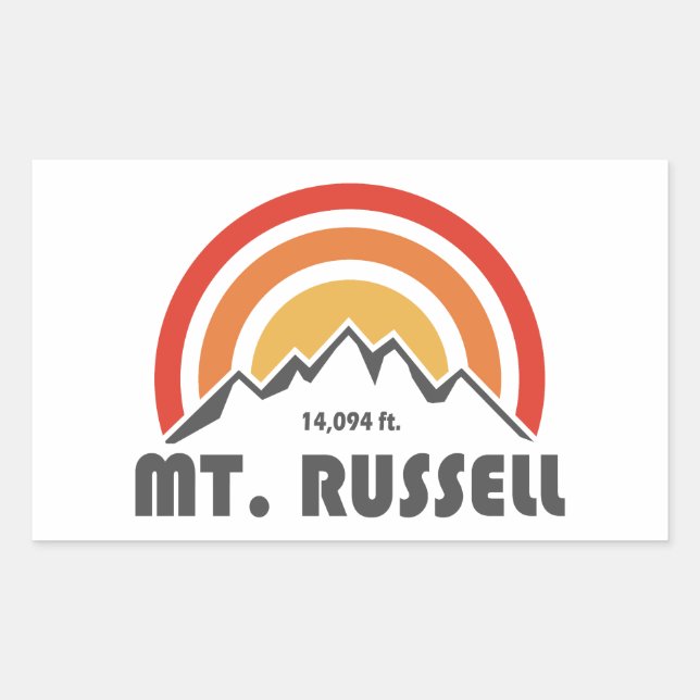 Sticker Rectangulaire Mont Russell Californie (Devant)