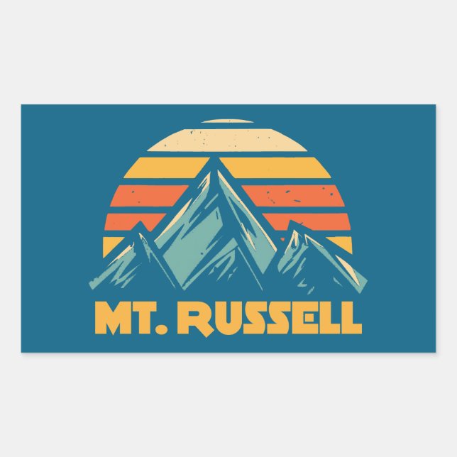 Sticker Rectangulaire Mont Russell Californie Turquoise Rétro (Devant)