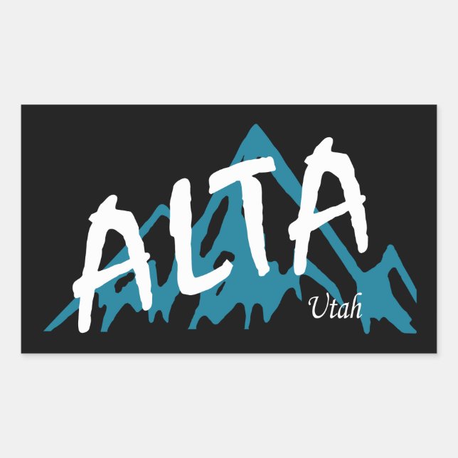 Sticker Rectangulaire Montagnes Alta Utah (Devant)