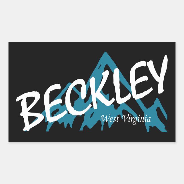 Sticker Rectangulaire Montagnes de Beckley Virginie-Occidentale (Devant)
