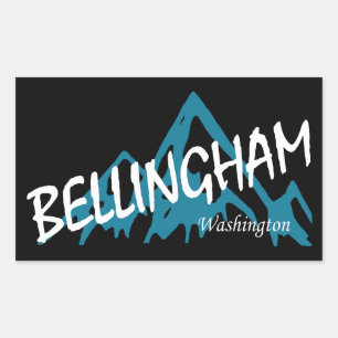 Sticker Rectangulaire Montagnes de Bellingham Washington