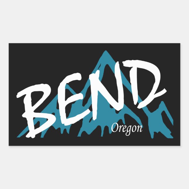 Sticker Rectangulaire Montagnes de Bend Oregon (Devant)