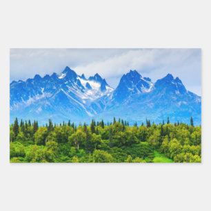 Sticker Rectangulaire Montagnes majestueuses de l'Alaska