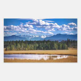 Sticker Rectangulaire Montagnes pittoresques Paysage alpin