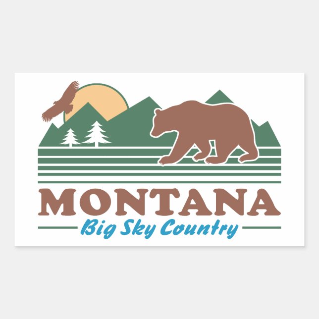 Sticker Rectangulaire Montana Big Sky Country (Devant)