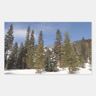 Sticker Rectangulaire Montana Mountain Trails in Winter Landcape Photo