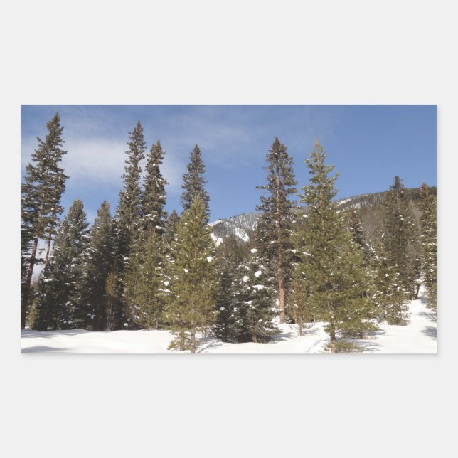 Sticker Rectangulaire Montana Mountain Trails in Winter Landcape Photo (Devant)