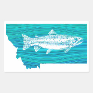 Sticker Rectangulaire Montana Wave Fishing