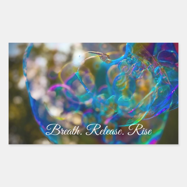 Sticker Rectangulaire Monter comme une bulle (autocollants) (Devant)