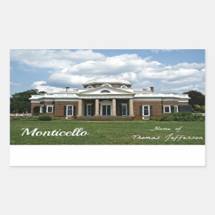 Sticker Rectangulaire Monticello, Maison de Thomas Jefferson
