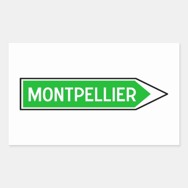 Sticker Rectangulaire Montpellier, panneau routier, France (Devant)