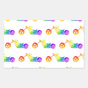 Sticker Rectangulaire Mortocycle arc-en-ciel