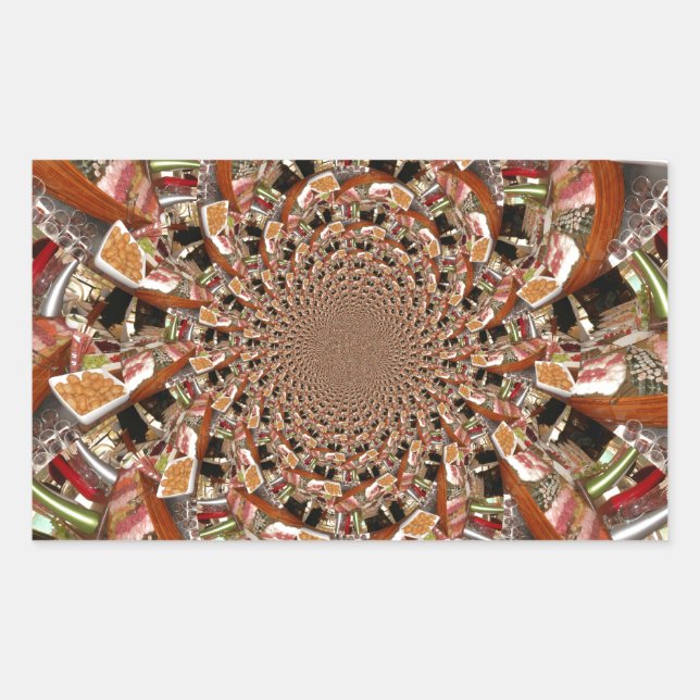 Sticker Rectangulaire Mosaïque de sushis Brown (Devant)