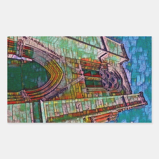 Sticker Rectangulaire MOSQUÉE de SELIMIYE, peinture de Nicosie (Devant)