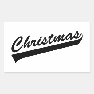 Sticker Rectangulaire Mot de conception de texte original CHRISTMAS