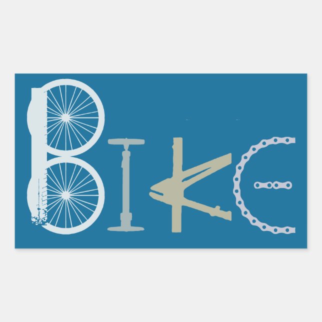 Sticker Rectangulaire Mot de vélo fait à partir de pièces Couleur person (Devant)