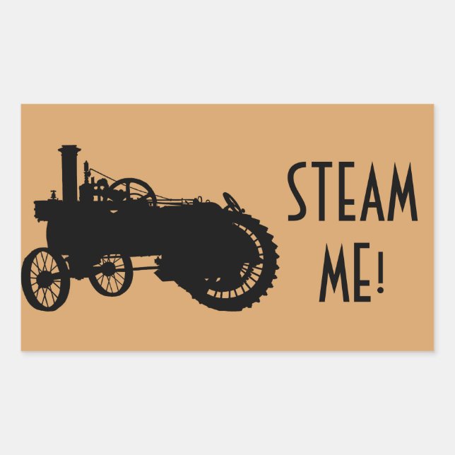 Sticker Rectangulaire Moteur à vapeur Tracteur de ferme Traction Agricul (Devant)