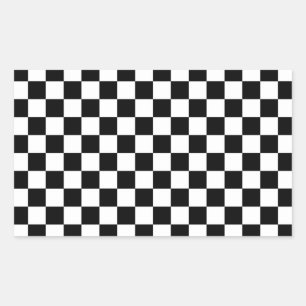 Sticker Rectangulaire Motif à damiers noir et blanc