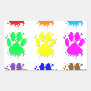 Sticker Rectangulaire Motif à mâchoires pour chien d'encre