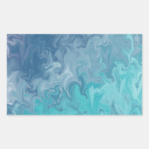 Sticker Rectangulaire Motif Abstrait de Marbre Liquide Orange