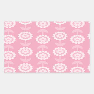 Sticker Rectangulaire Motif Art Abstrait rose Fleurs florales