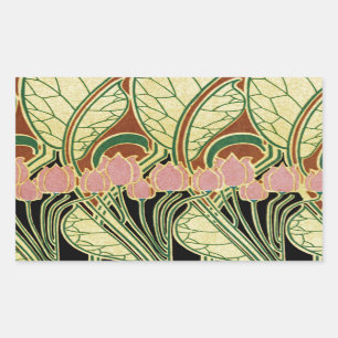 Sticker Rectangulaire Motif Art Nouveau #1