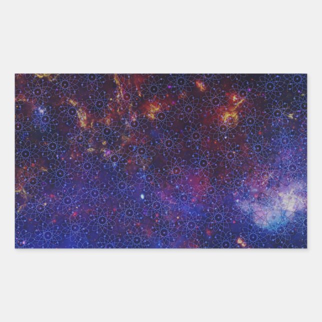 Sticker Rectangulaire Motif Atom (Devant)