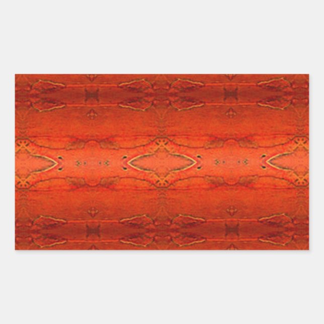 Sticker Rectangulaire Motif aztèque orange (Devant)