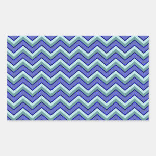 Sticker Rectangulaire Motif bleu de Chevron de saphir