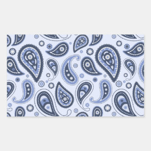 Sticker Rectangulaire Motif Blue Paisley