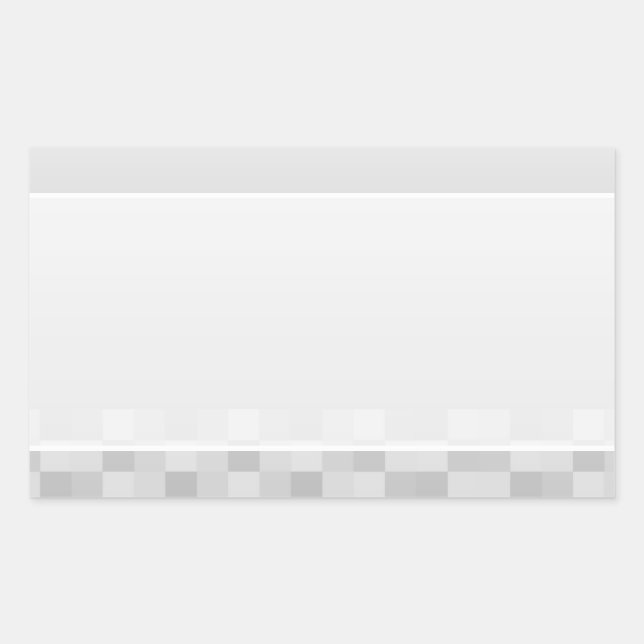 Sticker Rectangulaire Motif Carré gris clair et blanc. (Devant)