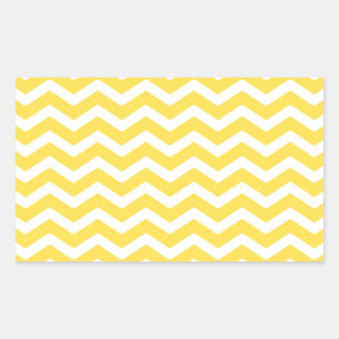 Sticker Rectangulaire Motif Chevron blanc jaune