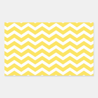 Sticker Rectangulaire Motif Chevron blanc jaune