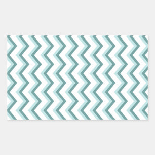 Sticker Rectangulaire Motif Chevron ZigZag dans Mint Green