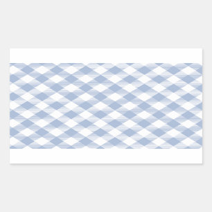 Sticker Rectangulaire Motif classique En vichy bleu coché