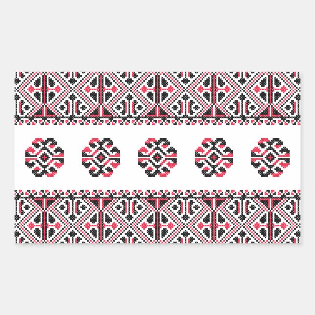 Sticker Rectangulaire Motif croix rouge et noir original (Devant)