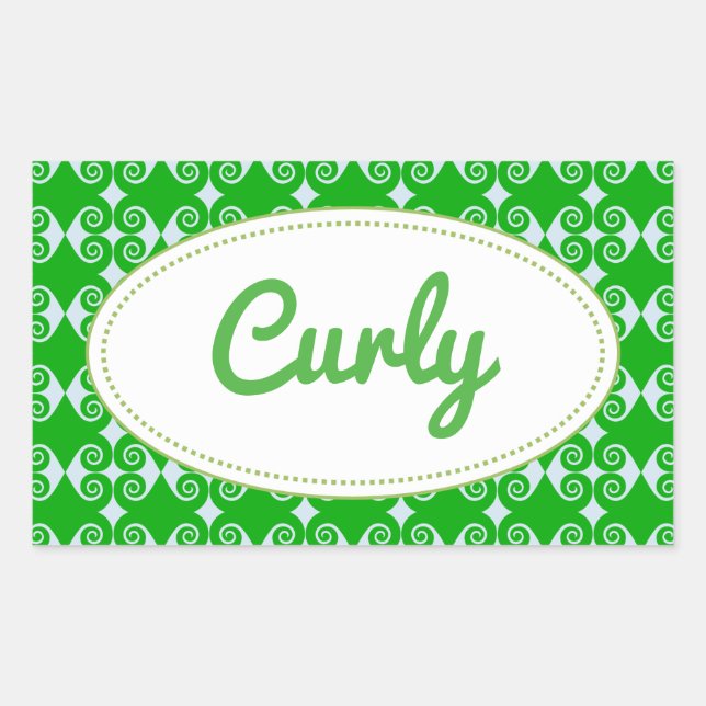 Sticker Rectangulaire Motif Curly Diamond (Devant)