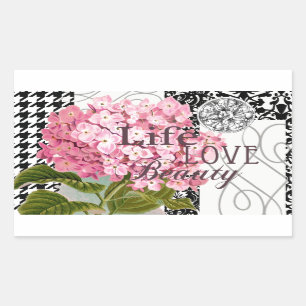 Sticker Rectangulaire Motif Damas Décor Floral Joli
