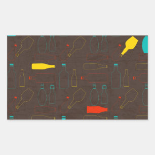 Sticker Rectangulaire motif de bouteille rétro-marron.jpg