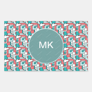 Sticker Rectangulaire Motif de briques rétro