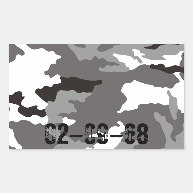 Sticker Rectangulaire Motif de camouflage gris (Devant)