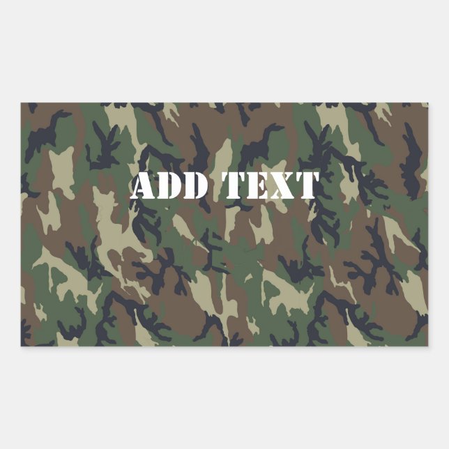 Sticker Rectangulaire Motif de camouflage vert militaire (Devant)